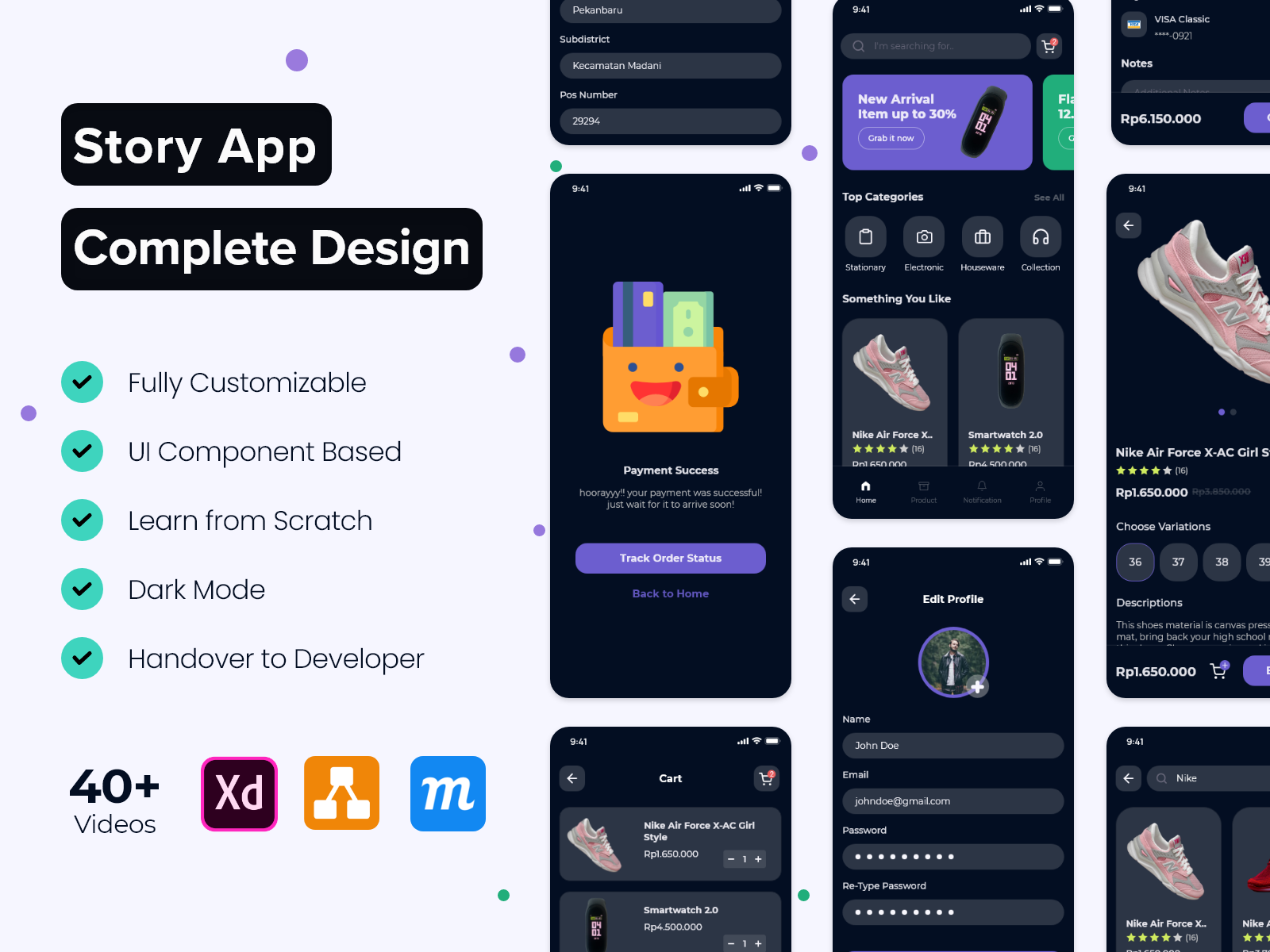 Kelas Adobe XD Mega Course: Design E-Commerce App di BuildWith Angga